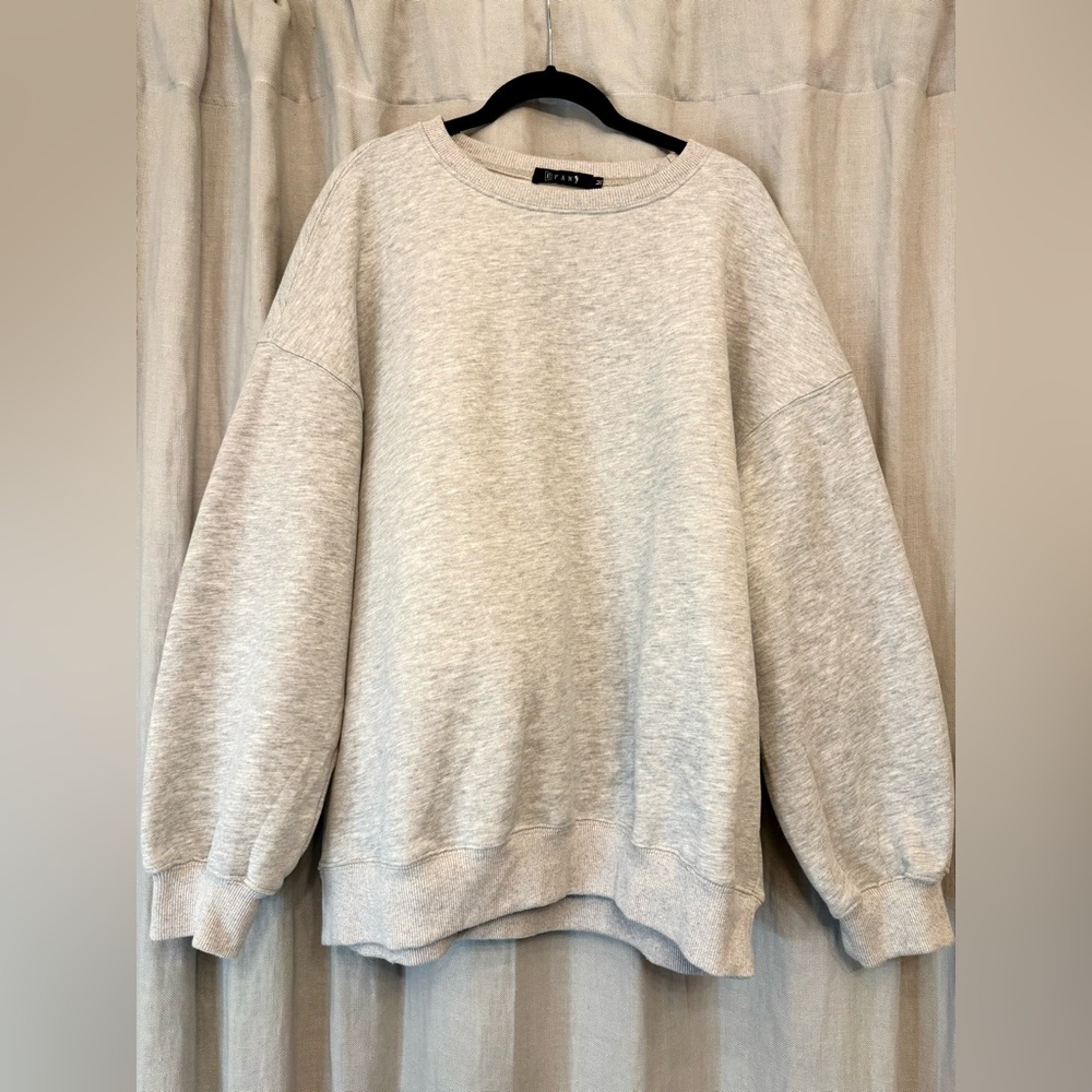 EFAN Gray Oversized Fleece Crewneck Sweatshirt M